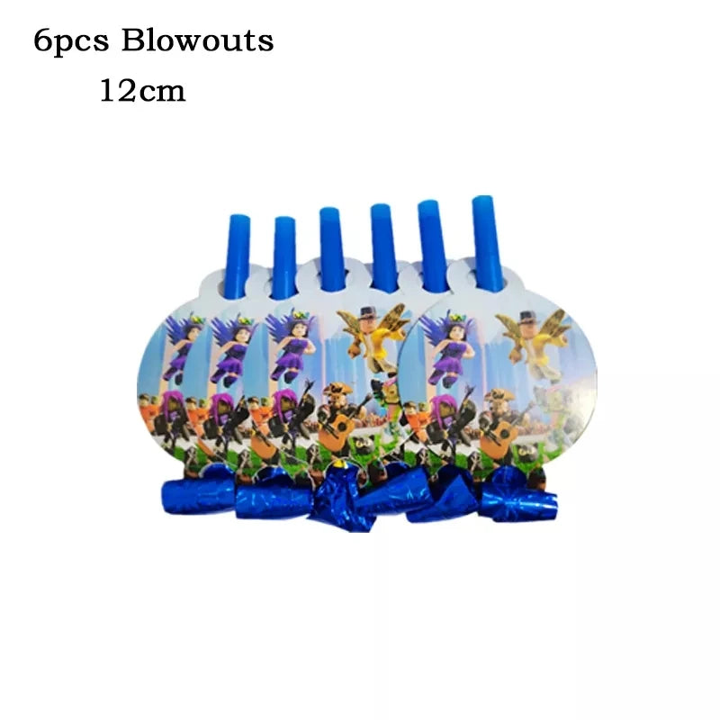 Hot Robot Roblox Kids Birthday Party Supplies Set Disposable Tableware Roblox Paper Plates Cups Balloons Baby Shower Party Decor