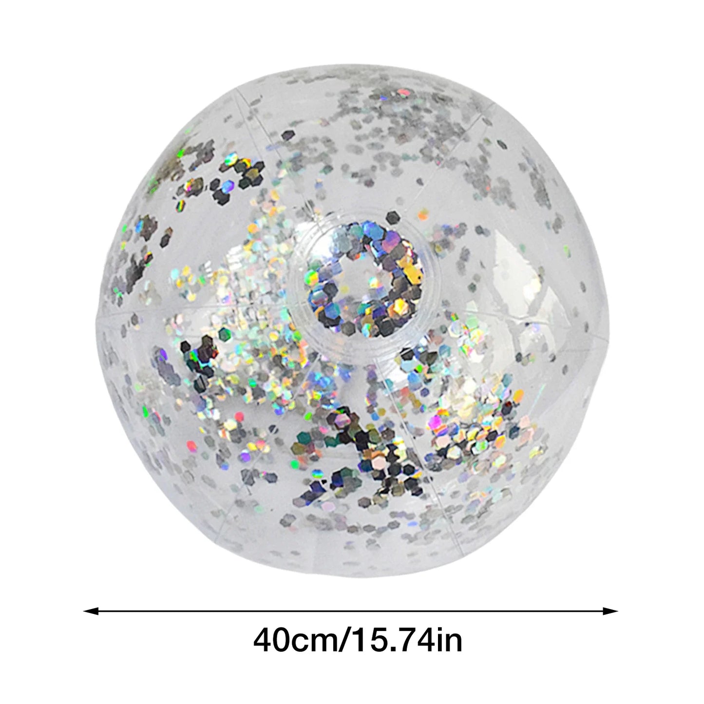 40cm Inflatable Glitter Beach Ball Summer Water Play Sequin Balls Swimming Pools Party Ball for Kids Adults Water Sports