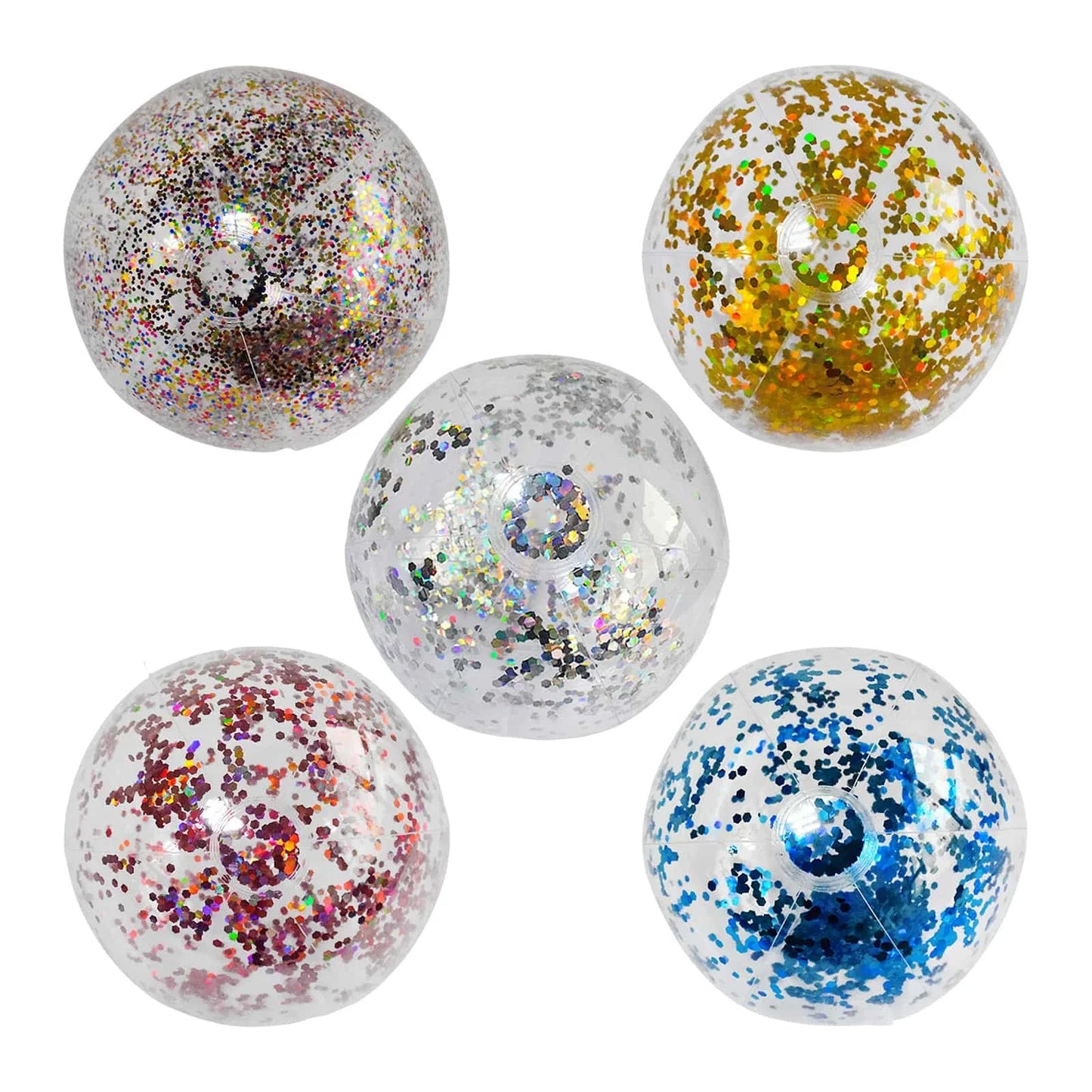 40cm Inflatable Glitter Beach Ball Summer Water Play Sequin Balls Swimming Pools Party Ball for Kids Adults Water Sports