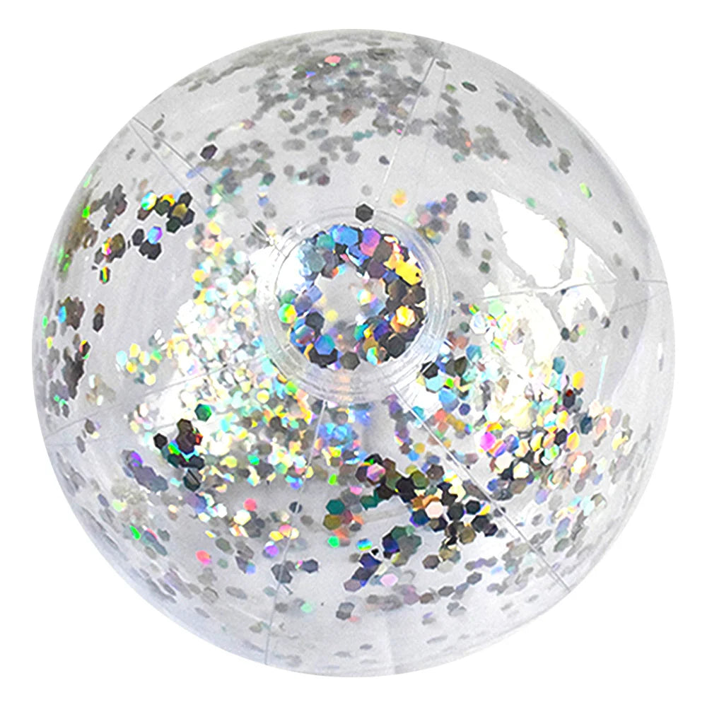 40cm Inflatable Glitter Beach Ball Summer Water Play Sequin Balls Swimming Pools Party Ball for Kids Adults Water Sports